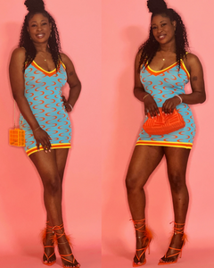 Erica Cami Bodycon Mini Dress (Blue/Orange) – Tuulie Official
