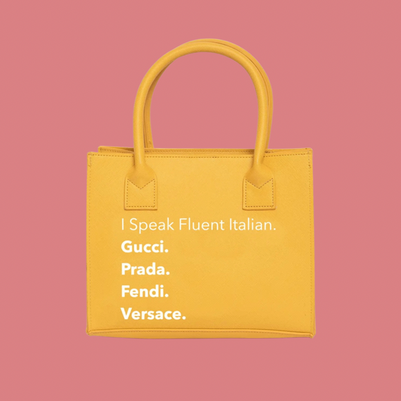 Fluent Italian Vegan Leather Mini Tote (Lemon Yellow)